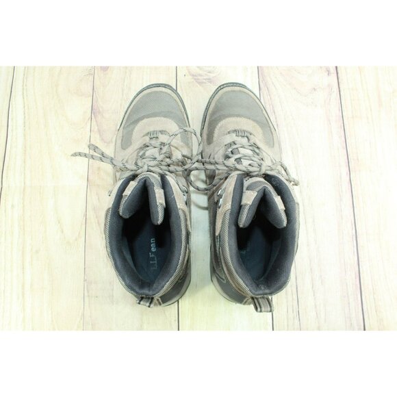 LL Bean Trail Model 4 Brown Suede Lace Up Waterproof Hiking Boots Size 10 Wide main image 5